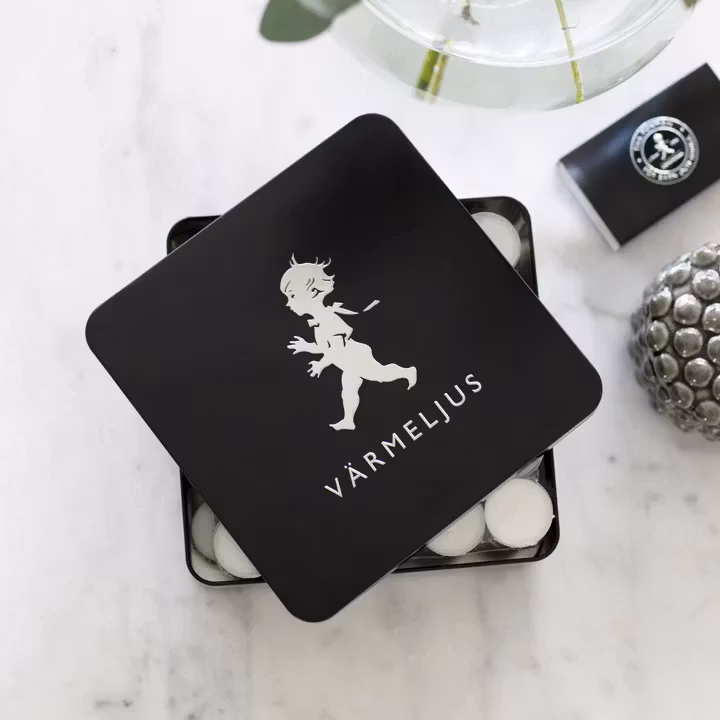 Värmeljuslåda svart/silver