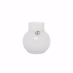 Glasvas rund vit 10 cm