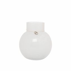 Glasvas rund vit 14 cm