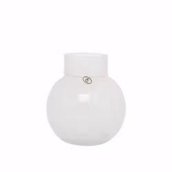 Glasvas rund vit 14 cm