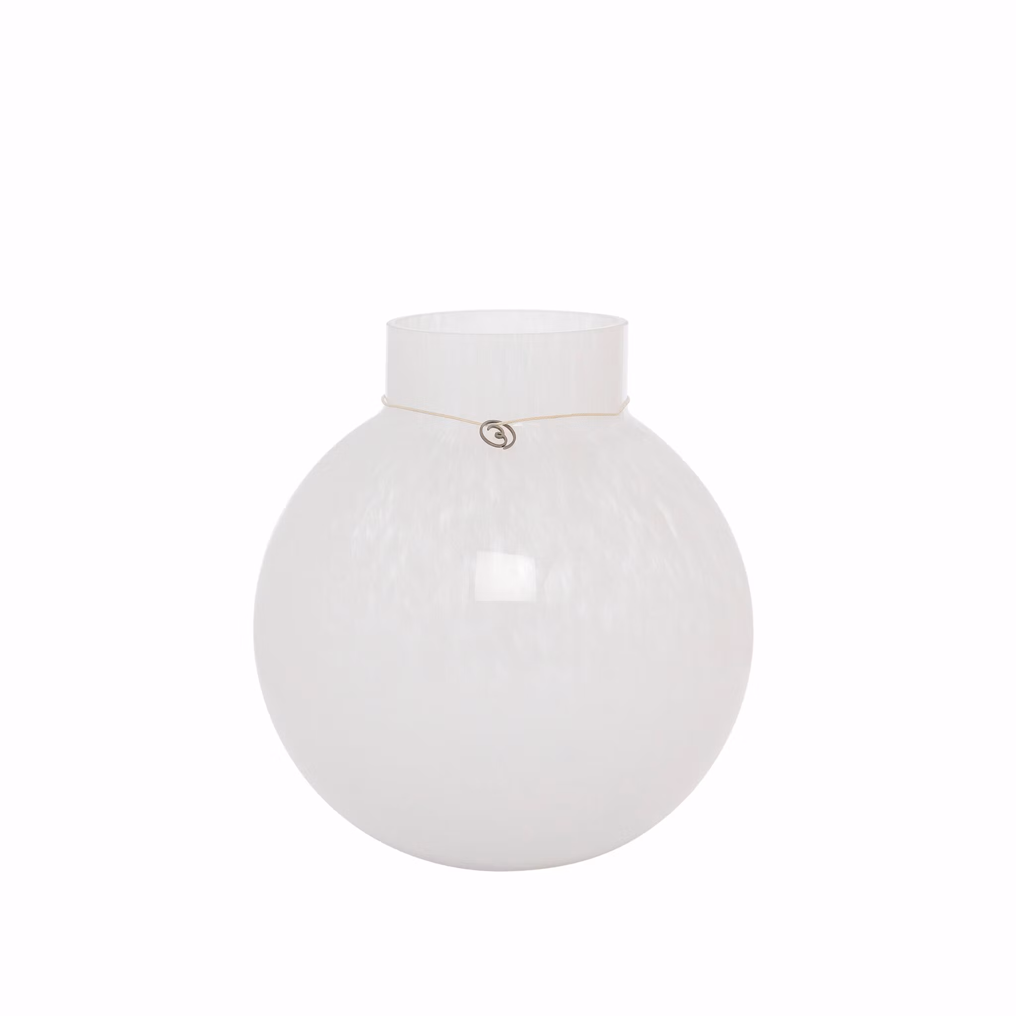 Glasvas rund vit 22 cm