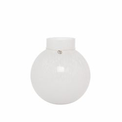Glasvas rund vit 22 cm