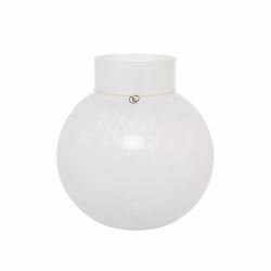 Glasvas rund vit 25 cm