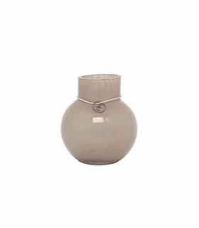 Glasvas rund beige 10 cm