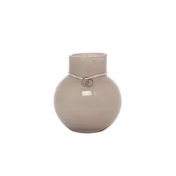 Glasvas rund beige 10 cm
