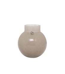 Glasvas rund beige 14 cm