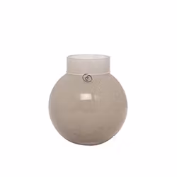Glasvas rund beige 14 cm