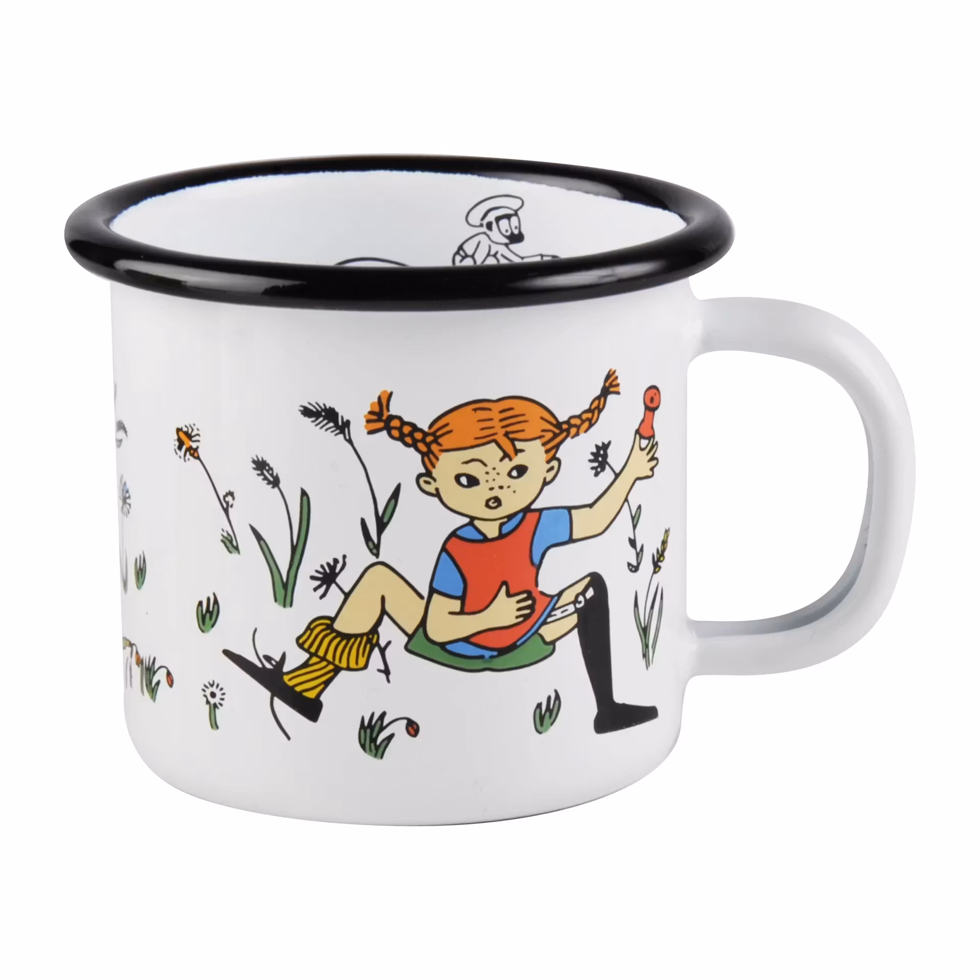 Mugg emaljerad "Pippi och Mr Nilsson" 1,5 dl