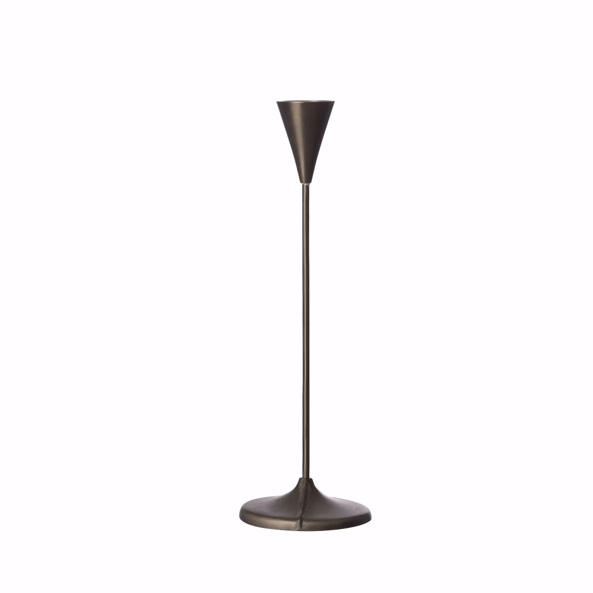 Ljusstake svart metall 25 cm
