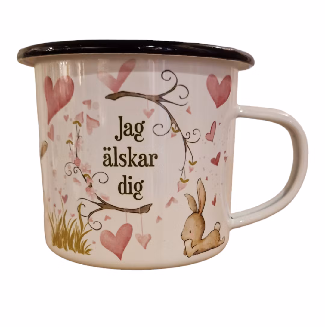 Emaljmugg jag älskar dig