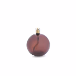 Oljelampa glas rund brun 9 cm