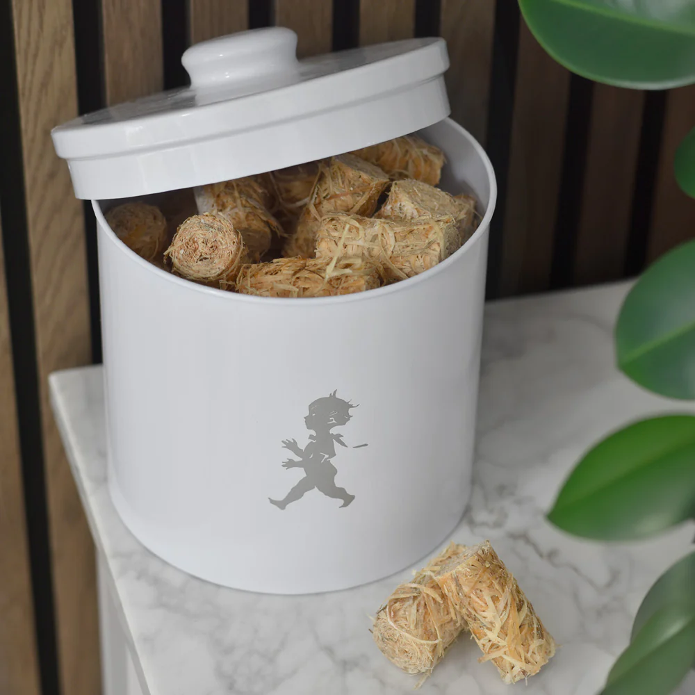 Förvaringsburk för träull vit