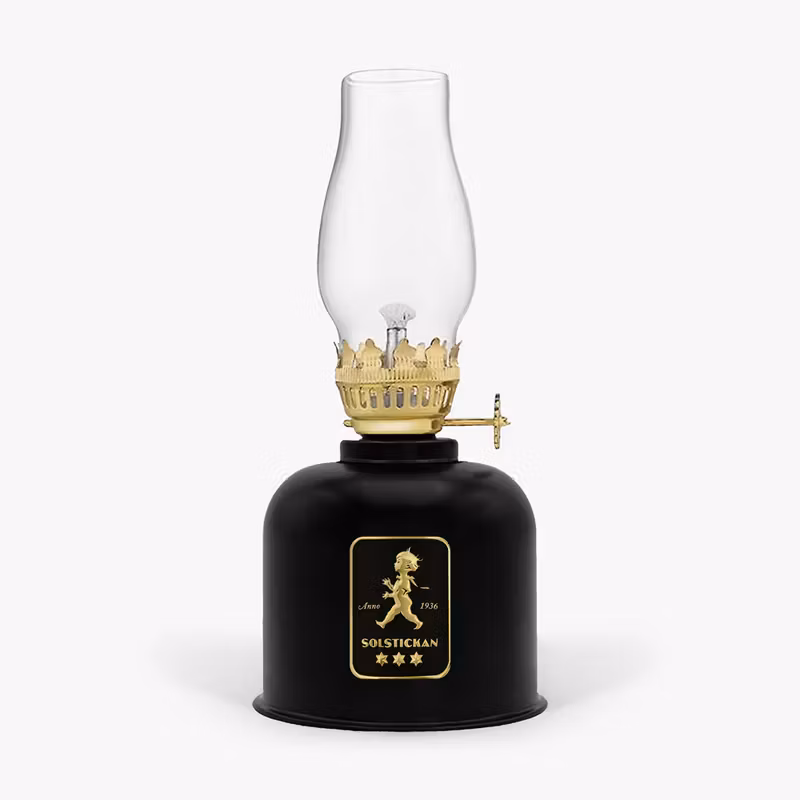 Fotogenlampa svart/guld