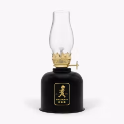 Fotogenlampa svart/guld