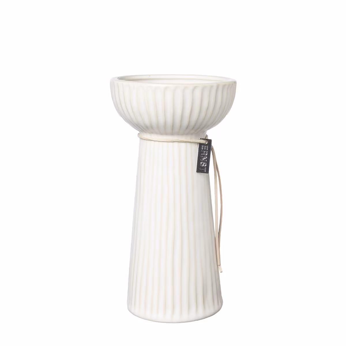 Lökvas räfflad naturvit 19 cm