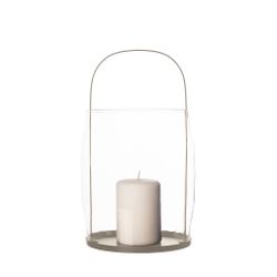 Lykta för blockljus h30 beige