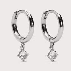 Örhänge Petite Sparkling Hoops silver
