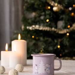 Mugg emaljerad "snowfall" 2,5 dl