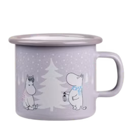 Mugg emaljerad "snowfall" 2,5 dl