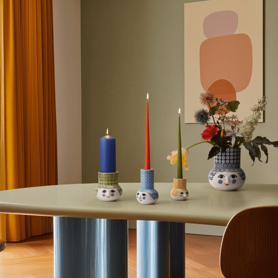 Ljusstake Olga gul 9 cm