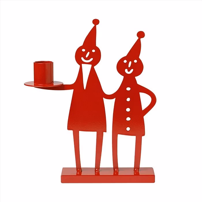 Ljusstake santa couple röd