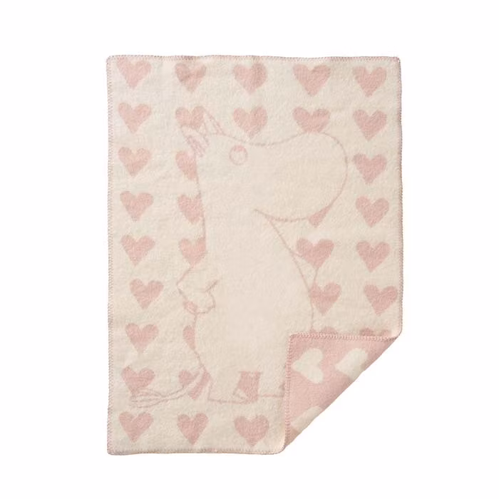 Barnfilt Moomin heart rosa