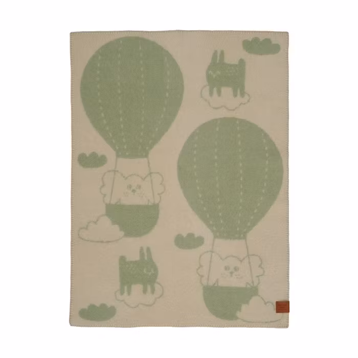 Barnfilt Balloon grön/beige
