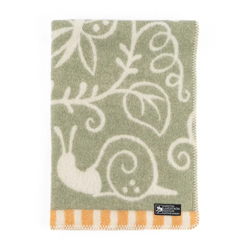 Barnfilt Lilla snigel grön