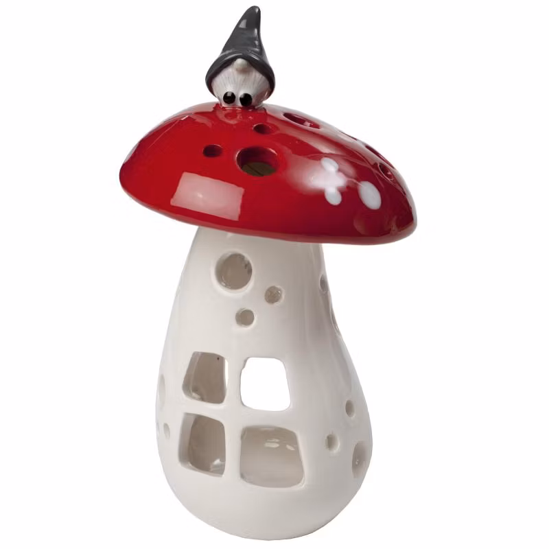 Ljuslykta Vätte på svamp H.17cm