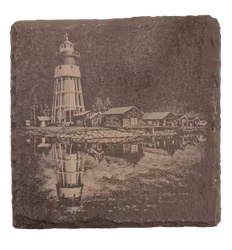 Glasunderlägg Skiffer Piteå Skags fyr