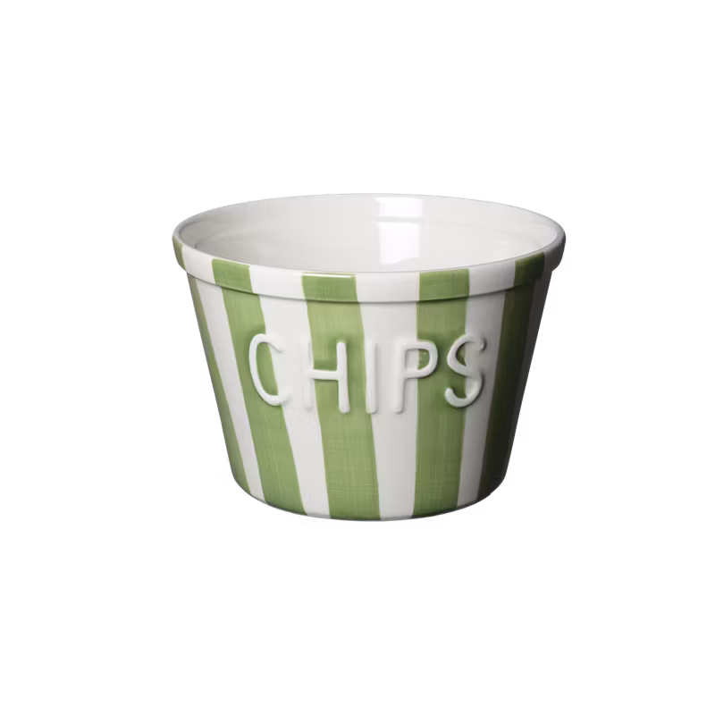 Chipsskål grön randig