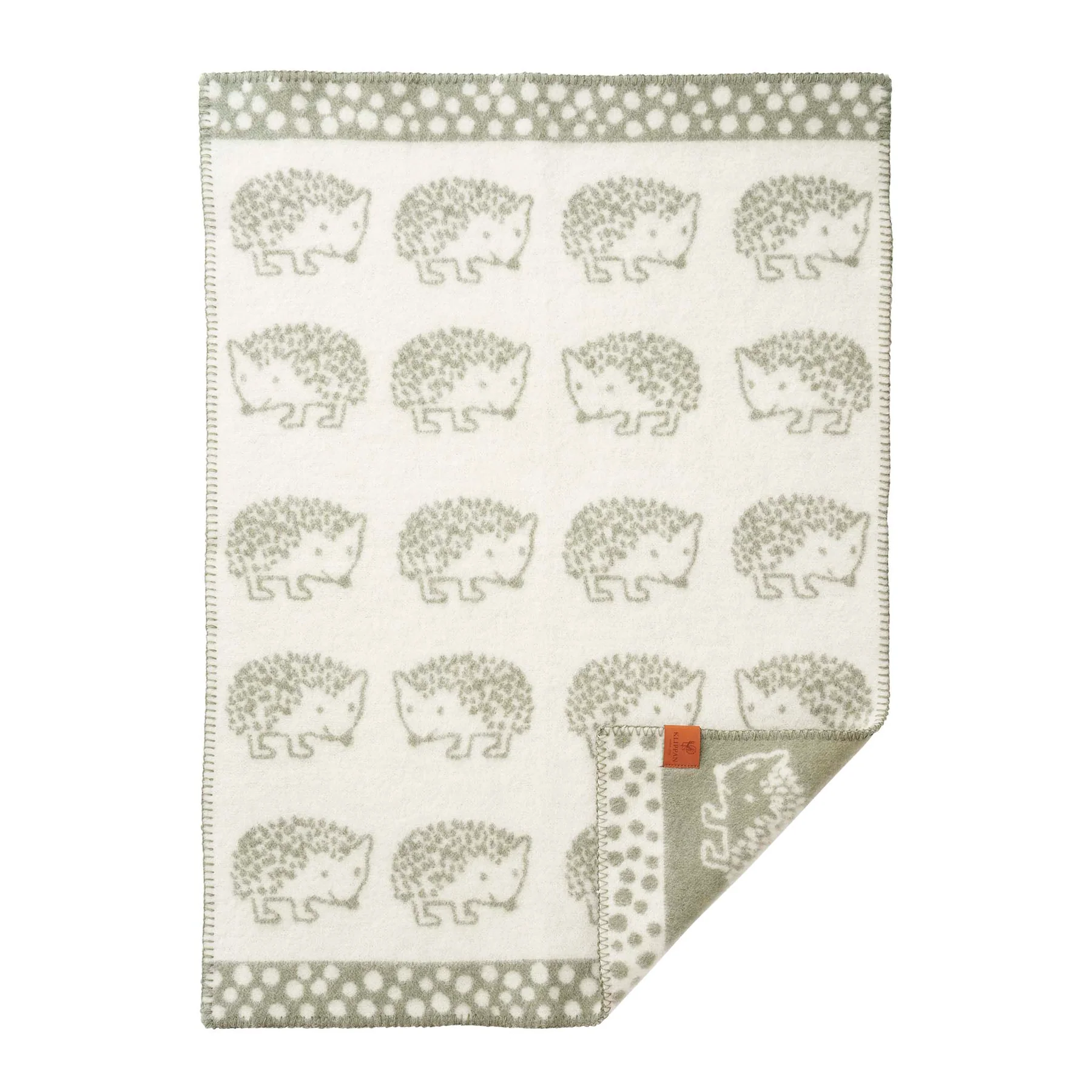 Barnfilt Hedgehog grön
