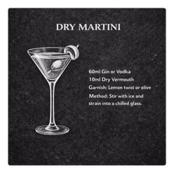 Glasunderlägg Skiffer Dry Martini
