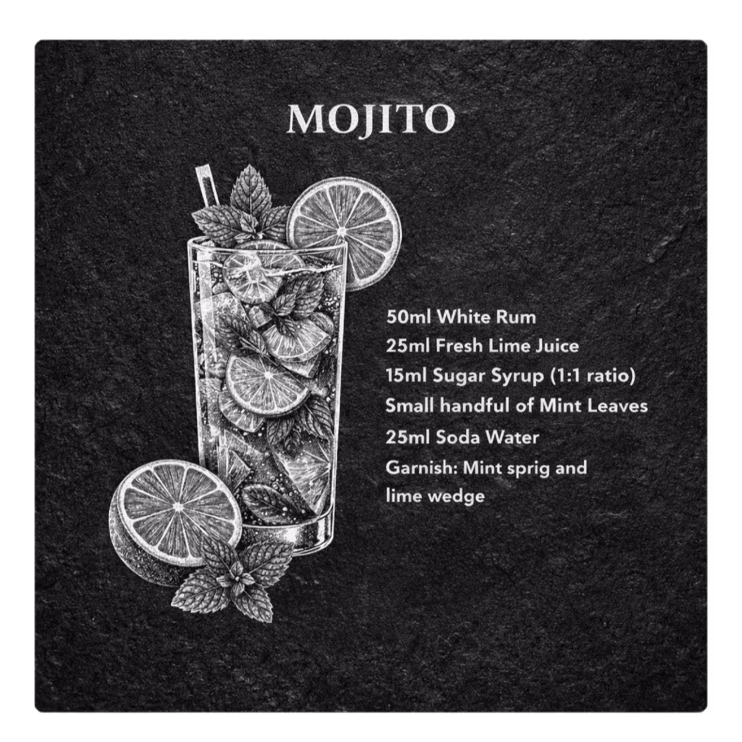 Glasunderlägg Skiffer Mojito