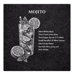 Glasunderlägg Skiffer Mojito