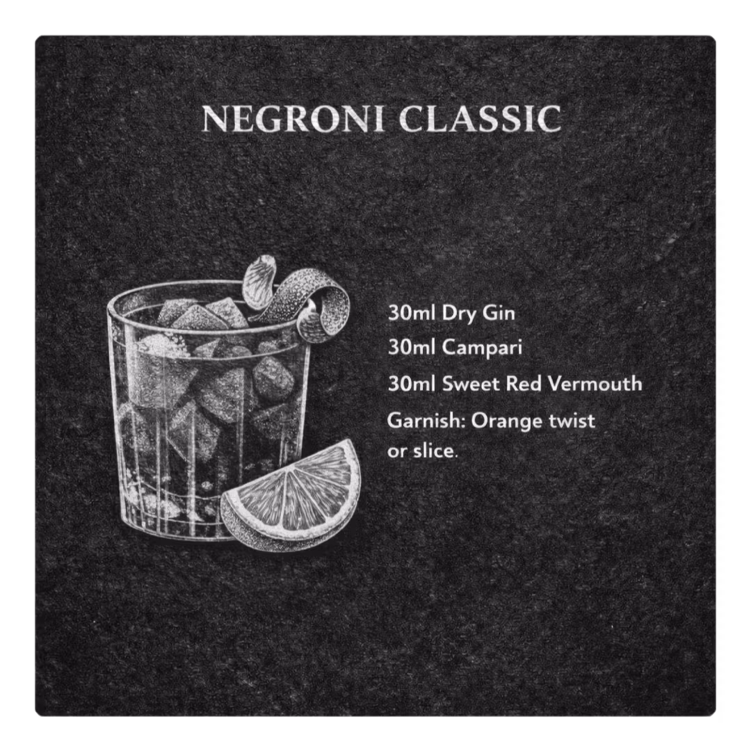 Glasunderlägg Skiffer Negroni Classic