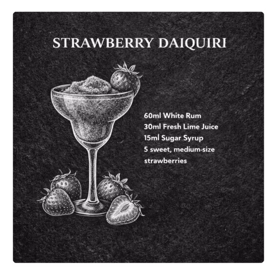 Glasunderlägg Skiffer Strawberry Daiquiri