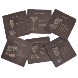 Glasunderlägg Skiffer 6-pack Cocktail drinkar