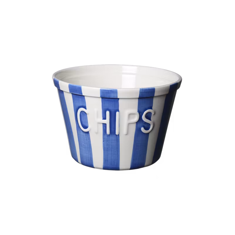 Chipsskål blå randig