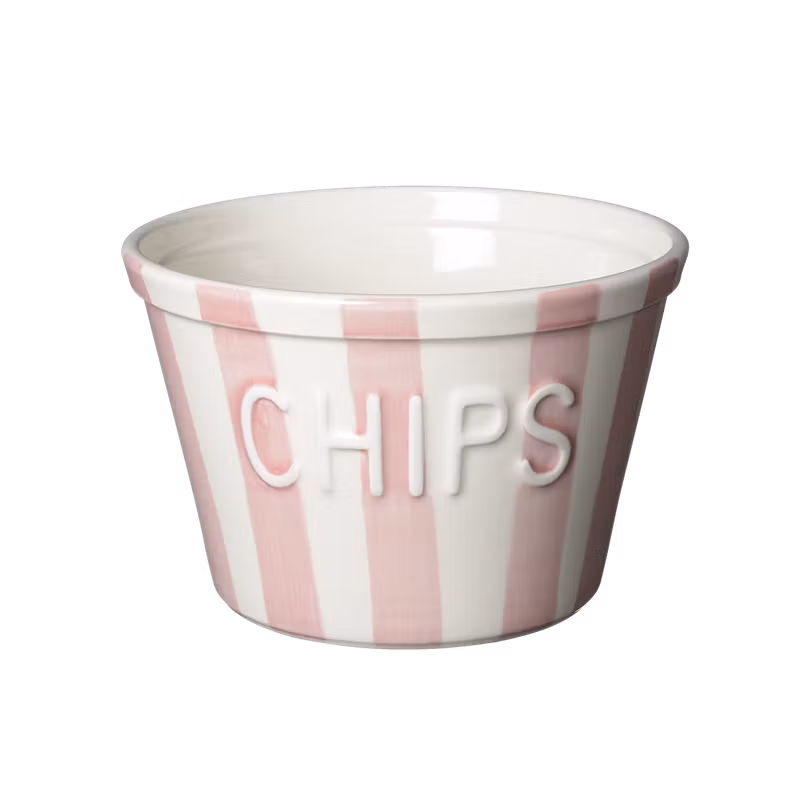 Chipsskål rosa randig