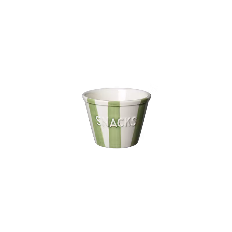 Snacksskål grön randig