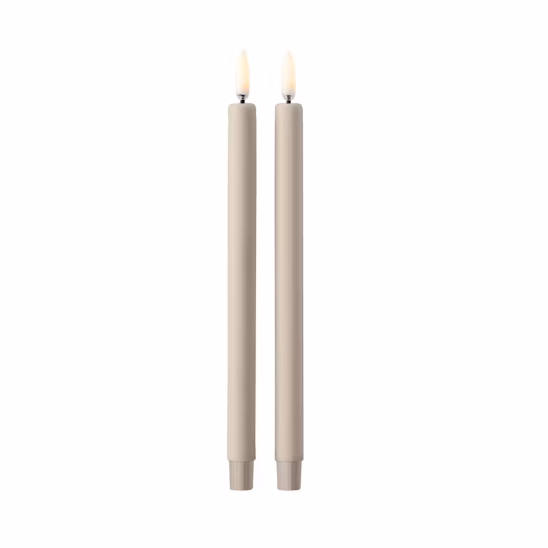 Stoff batteriljus sand 2-pack