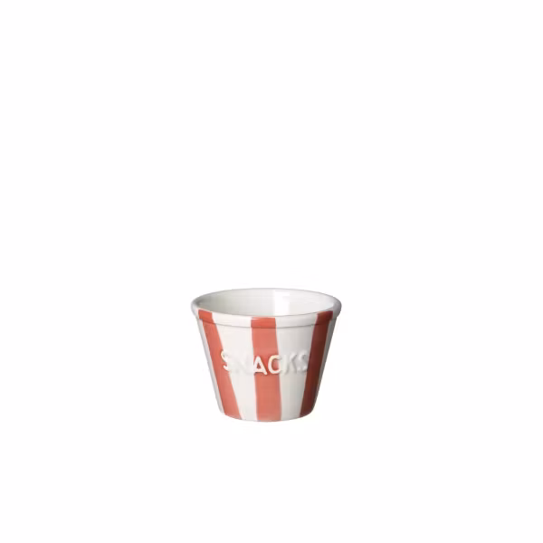 Snacksskål röd randig