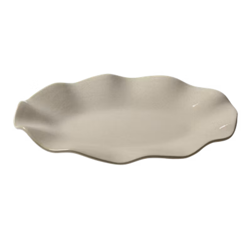 Ovalt fat vågig ivory