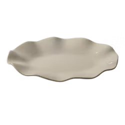 Ovalt fat vågig ivory