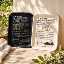 Bricka Piteå vit 20*27