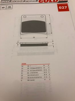 Suzuki GSX400/600/750/1100, VX800, GL1400 GoldFren Bromsbelägg (027AD)