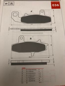 Suzuki DR600/650/750/800 GoldFren Bromsbelägg Fram (036AD)