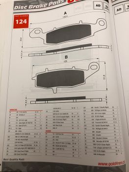 Kawasaki ZR/ZR7 VN800/1500/1600/2000 Suzuki SV650 DL650/1000 VZ800/1600 mfl GoldFren Bromsbelägg (124AD)