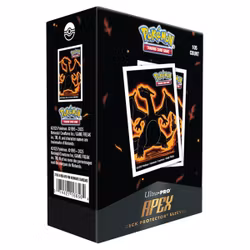 [FORHÅNDSBESTILLING] – Pokémon Neon Kanto: Charizard APEX Deck Protector Sleeves (105 stk)